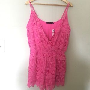 NWT Pink lace romper